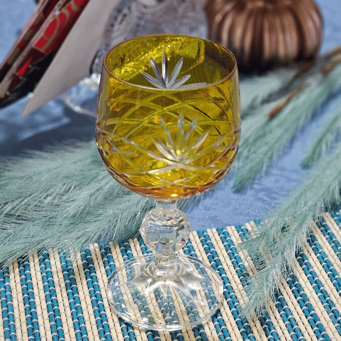 Bohemia Lorenzo 150ml Kristal 1 Adet Bardak Kadeh Takımı (Sarı)