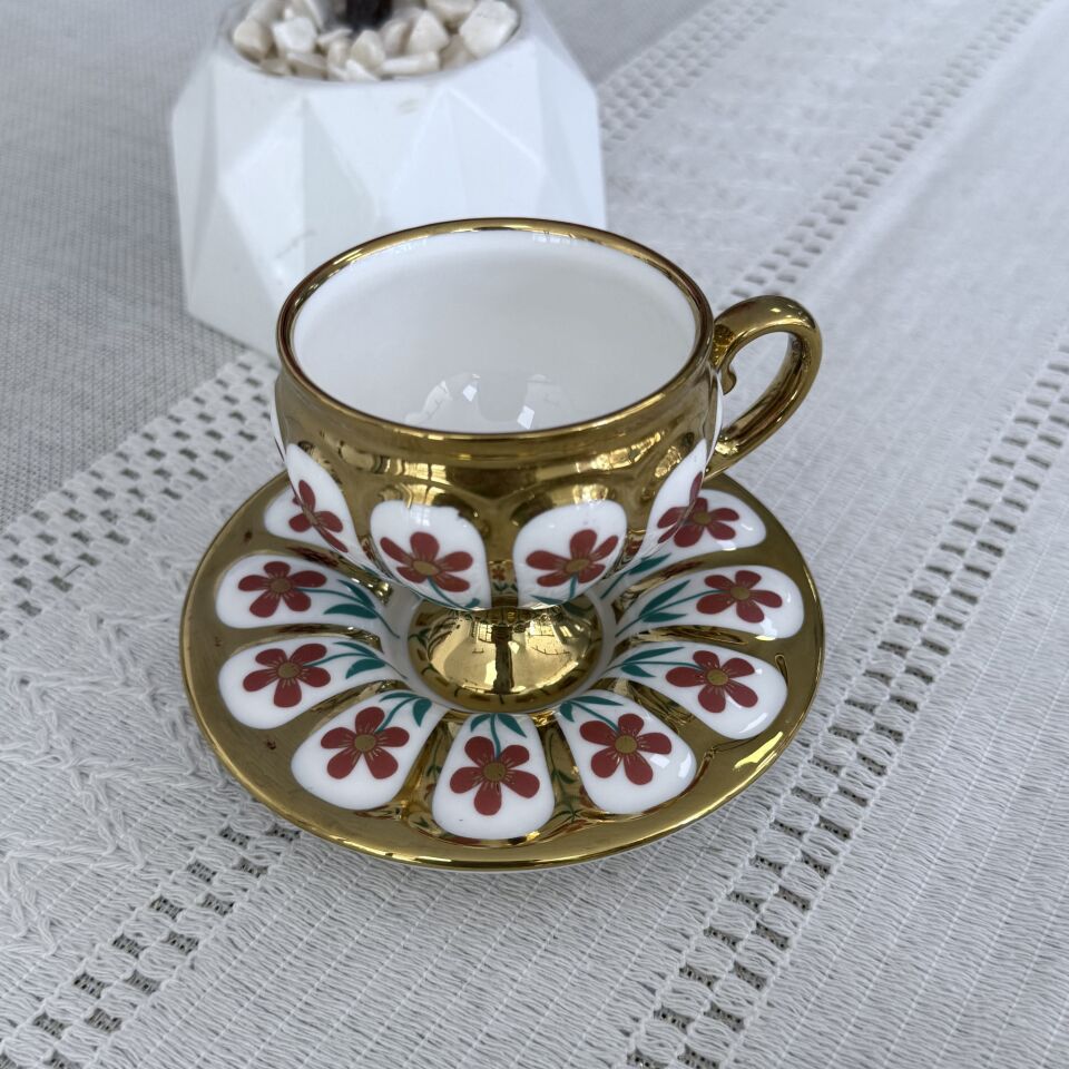 Oscar 2 Kişilik Kahve Fincan Takımı - 90 ml SCT-06177/8 (Pembe-Mavi)