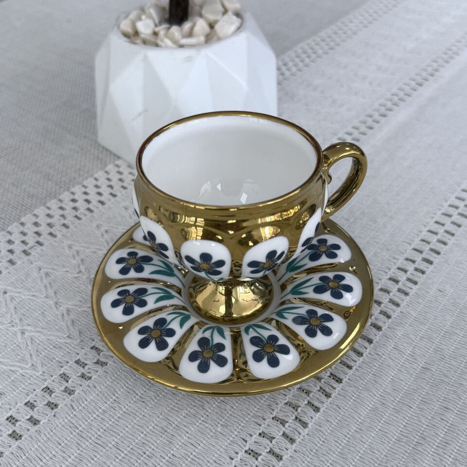 Oscar 2 Kişilik Kahve Fincan Takımı - 90 ml SCT-06177/8 (Pembe-Mavi)