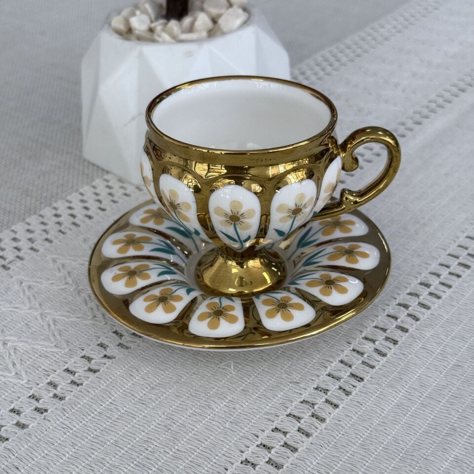Oscar 2 Kişilik Kahve Fincan Takımı - 90 ml SCT-06177/8 (Mavi-Sarı)