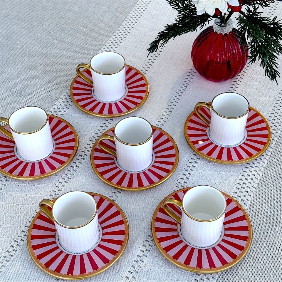 Pink Line 6 Kişilik Kahve Fincanı Takımı - 90 ml