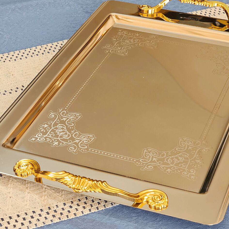 Sudedi Home Sultan Gold Kulp Tekli 1MM Paslanmaz Tepsi 18/11