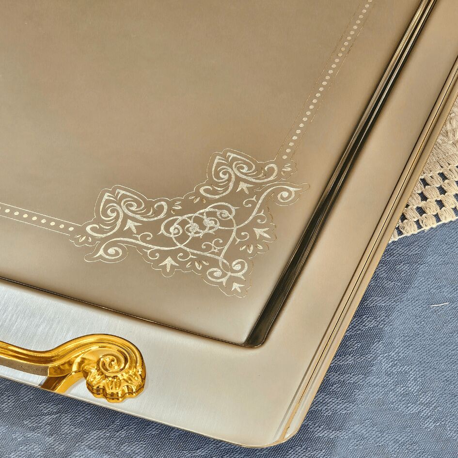 Sudedi Home Sultan Gold Kulp Tekli 1MM Paslanmaz Tepsi 18/11