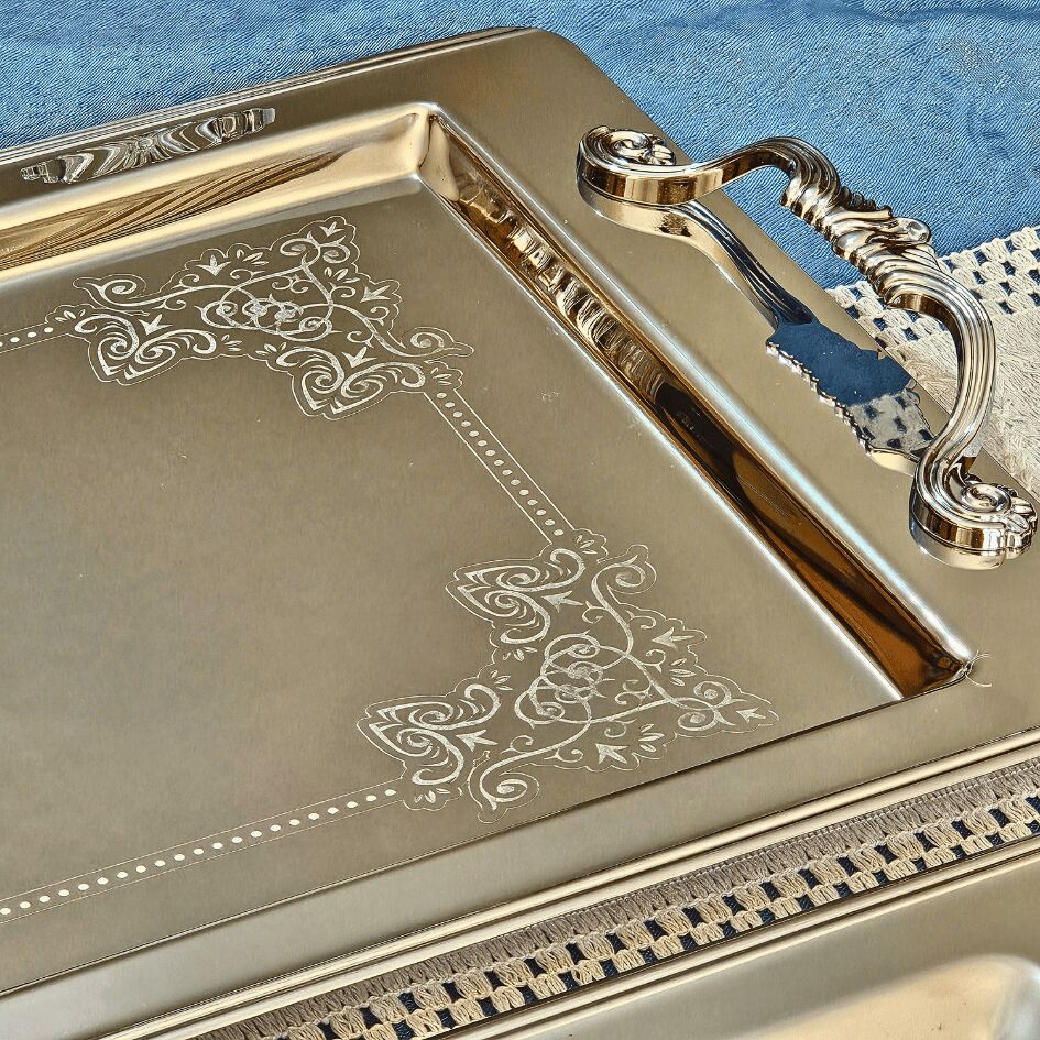 Sudedi Home Sultan Saten Platin Set 1MM Paslanmaz Tepsi 2li 18/10
