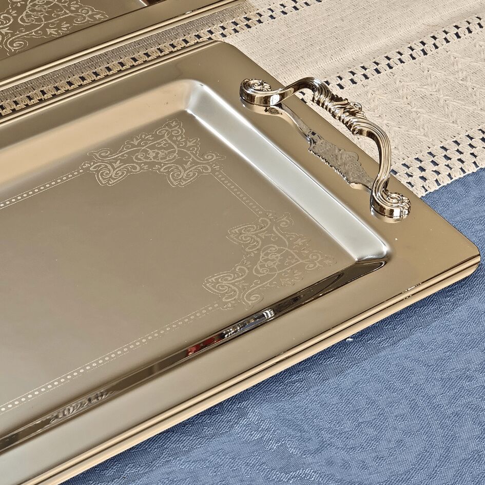 Sudedi Home Sultan Saten Platin Set 1MM Paslanmaz Tepsi 2li 18/10
