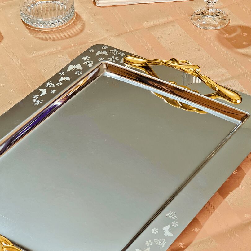 Kelebek Saten Gold Kulp Tekli 1MM Paslanmaz Çelik 18/15