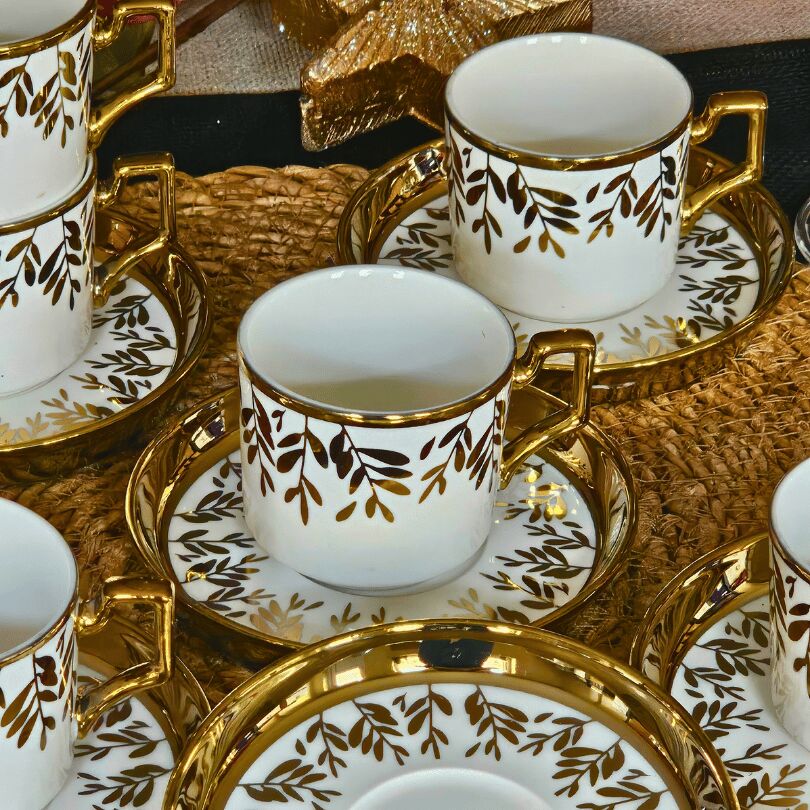 Art Works Beyaz Gold Desenli Fincan Takımı YX-230140