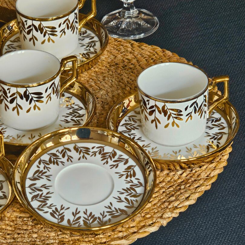 Art Works Beyaz Gold Desenli Fincan Takımı YX-230140