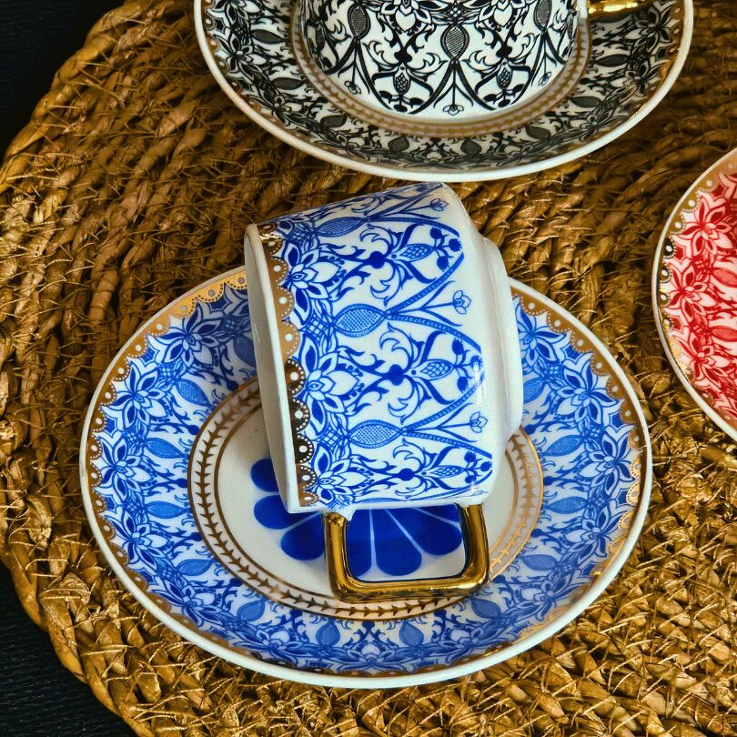 Art Works Renkli 6 Kişilik Porselen Fincan Takımı YX-230313