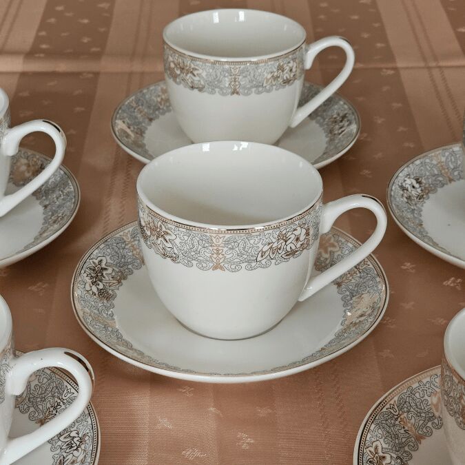 Paçi Desenli 6 Kişilik Nescafe&Çay Fincan Takımı