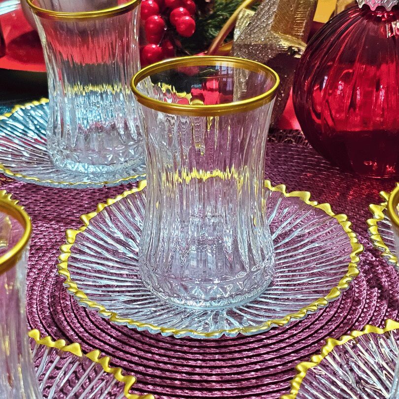 Paşabahçe Elysia Gold Detaylı Çay Bardağı Seti