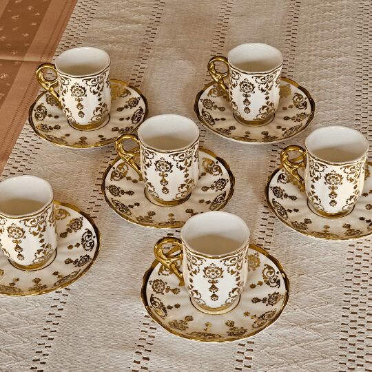 Aries Gold 6 Kişilik Kahve Fincanı Takımı - 90 ml