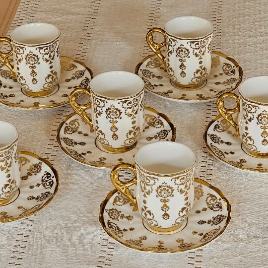 Aries Gold 6 Kişilik Kahve Fincanı Takımı - 90 ml