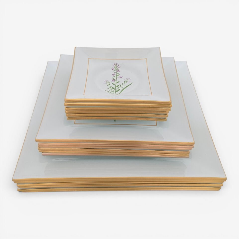 Sudedi Home Gerçek Altın Yaldızlı 34 Parça Cam Çay Pasta İkram Takımı 6 Kişilik