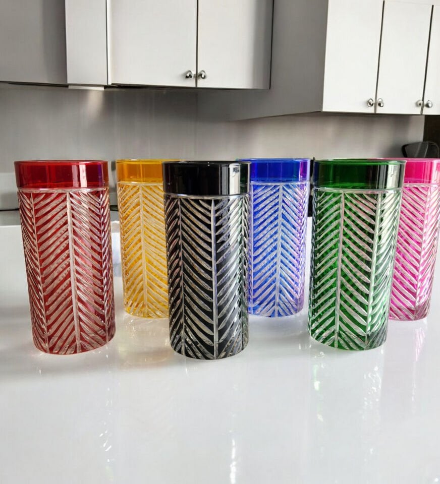 Sudedi Home Bohemia Balık Sırtı Uzun Kahve Yanı Bardak Kadeh Takımı