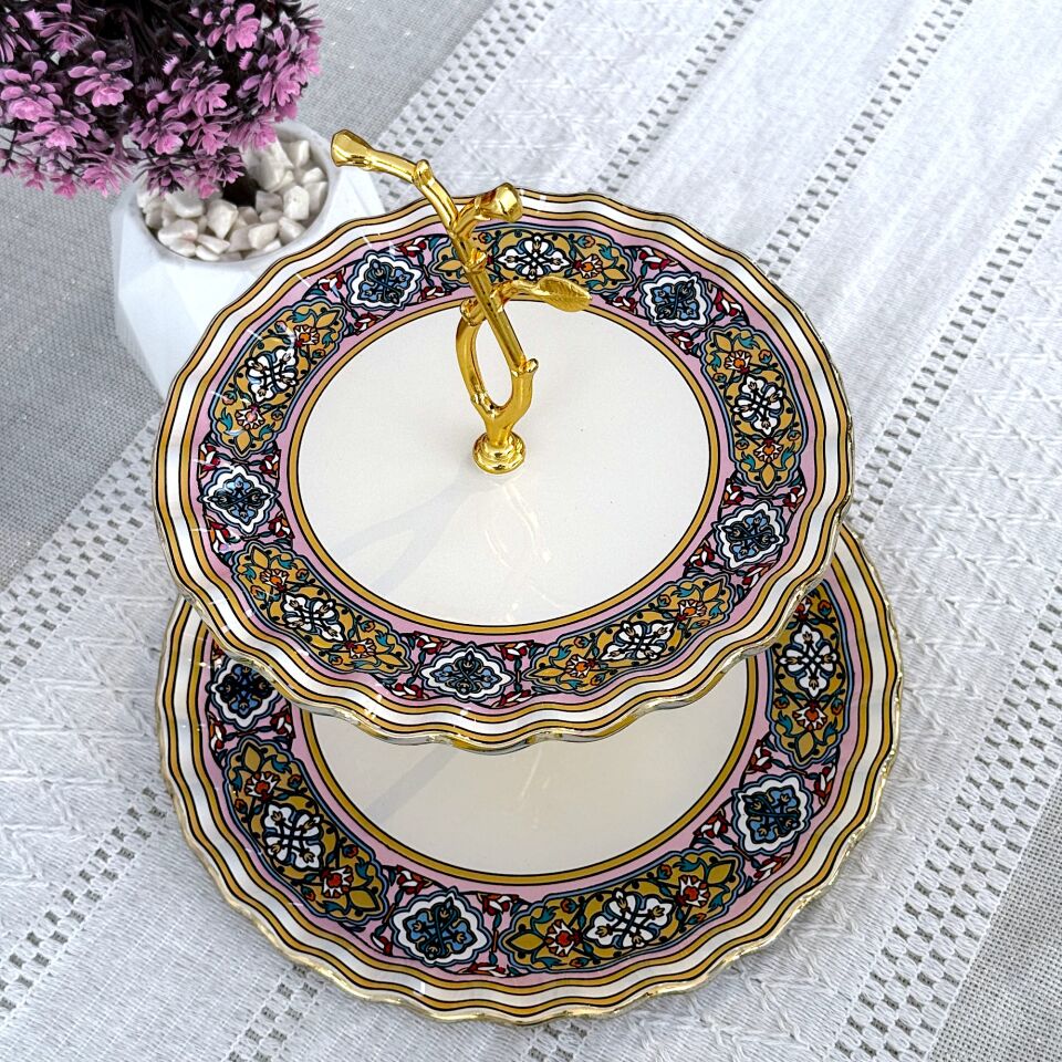 Glore Gisele Altın Yaldızlı Cam Kurabiyelik