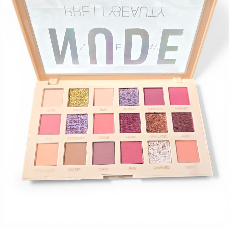 18 Renk Profesyonel Mat Işıltılı Glitter Nude Pembe Bordo Göz Farı Paleti Sudedi Home