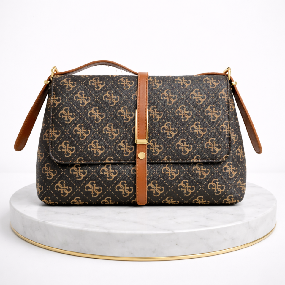 Monogram Desenli Kadın Omuz ve Çapraz Çanta Ayarlanabilir Askılı Günlük Şık Kadın Çanta – Sudedi Home