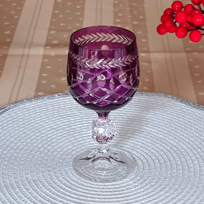 Bohemia Zaraif 150ml Kristal 1 Adet Bardak Kadeh (Mor)