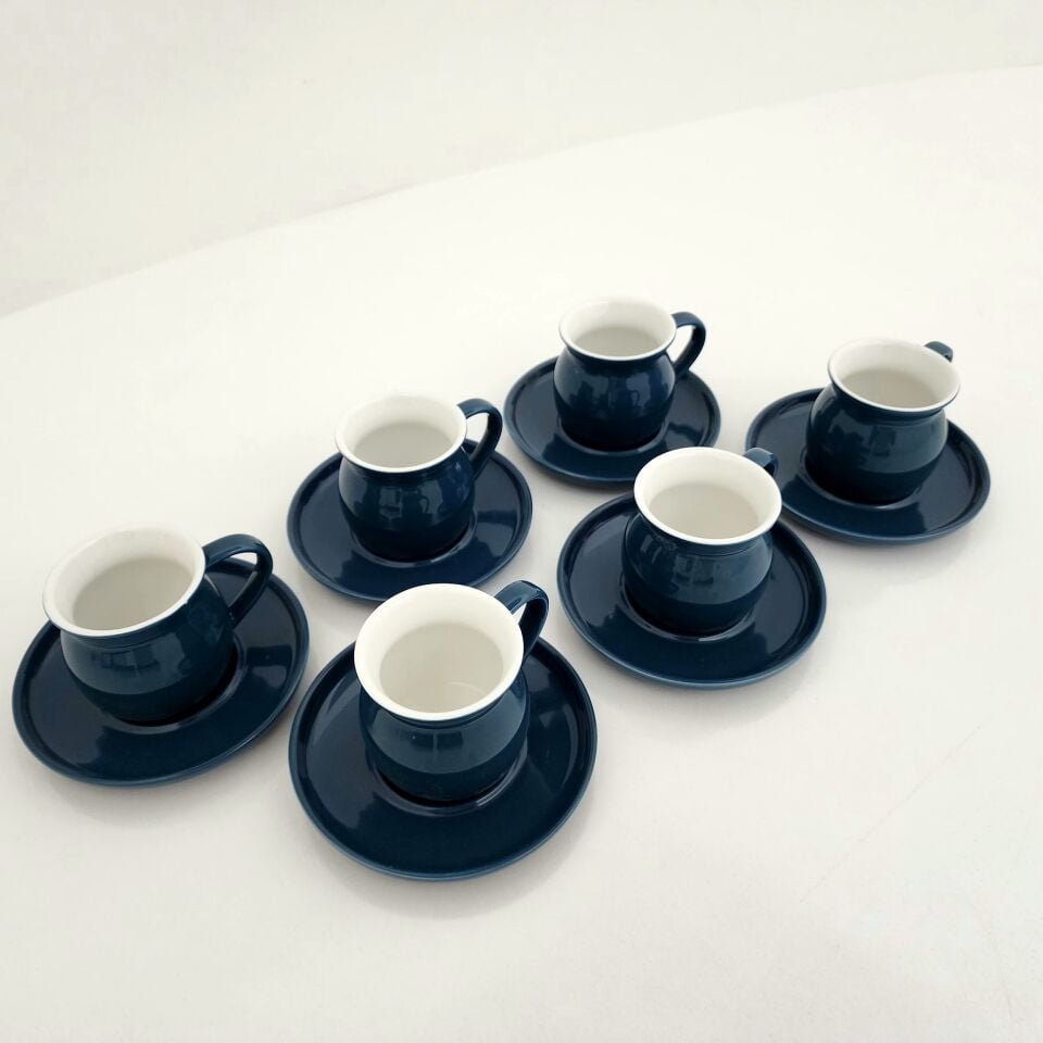 Cooker Porselen Fincan Takımı (Tombul Mavi)
