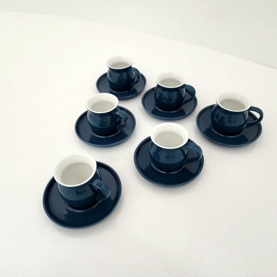 Cooker Porselen Fincan Takımı (Tombul Mavi)