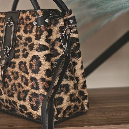 Leopar Desenli Omuz ve Kol Çantası