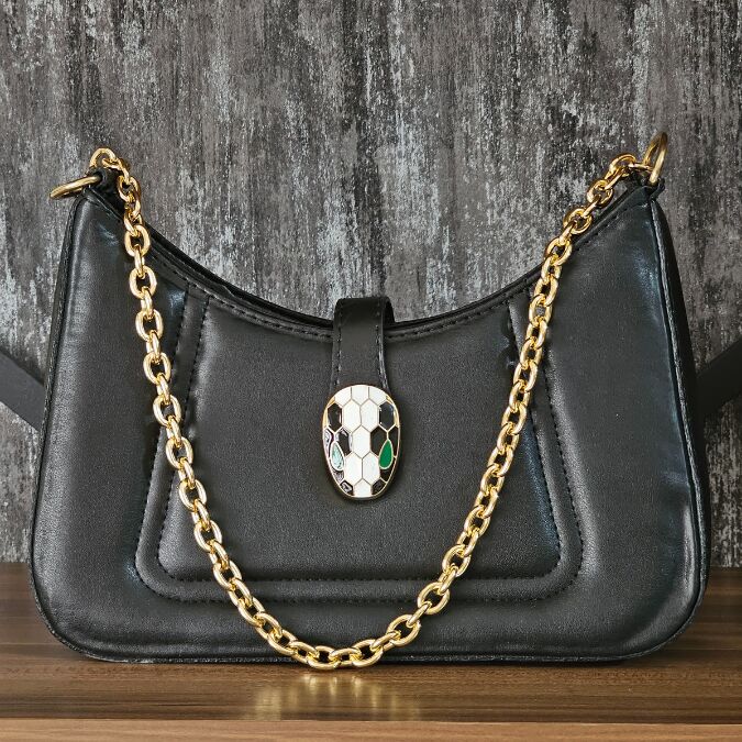 Serpenti Detaylı Zincir Askılı Mini Omuz Çantası