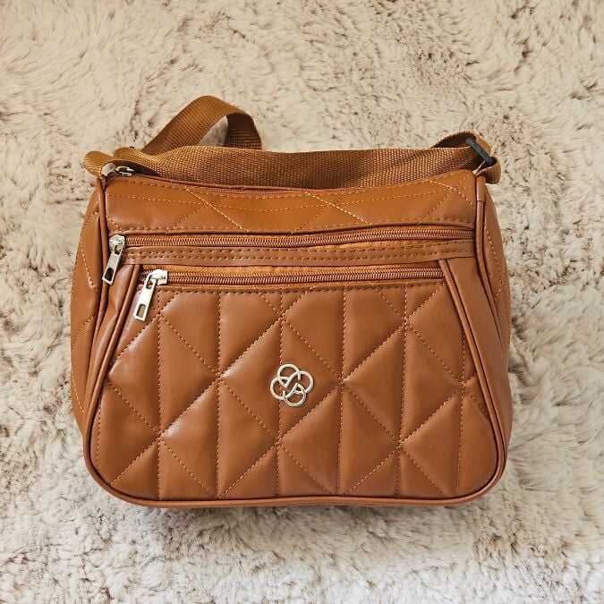 Şık Taba Kapitone Omuz Çantası