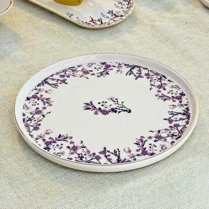 Glore Botanica 32 Parça 6 Kişilik Altın Yaldızlı Seramik Kahvaltı Takımı